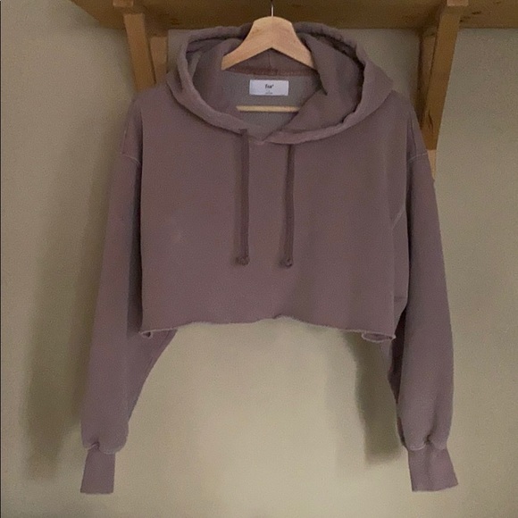 WORN ONCE Tna | Boyfriend Crop Hoodie GD Shd Mauve - Picture 2 of 16